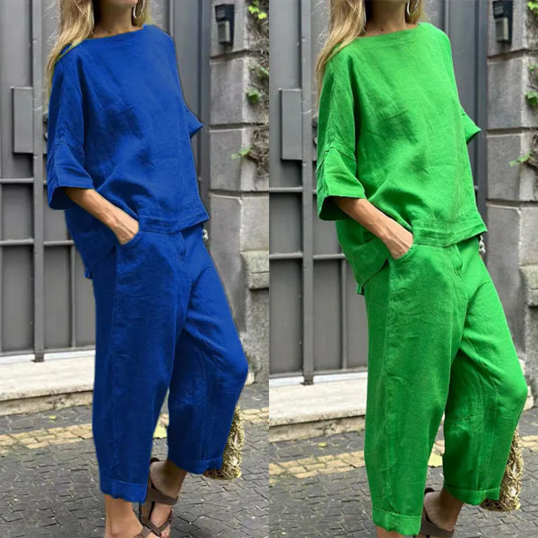 WW | Lässiges Leinen Satz Mit Hemd & Hose