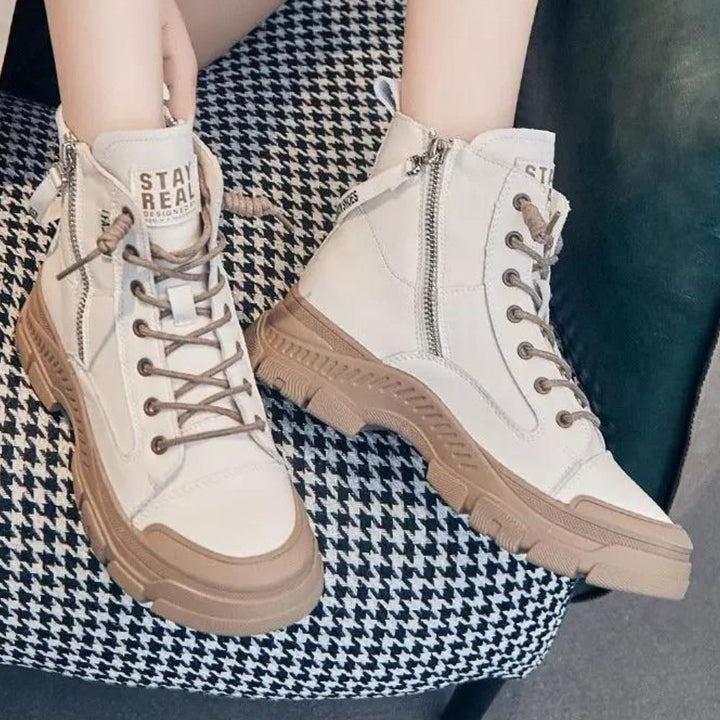 W&W Mode - Elegante High-Top-Sneakerstiefel mit Reißverschluss