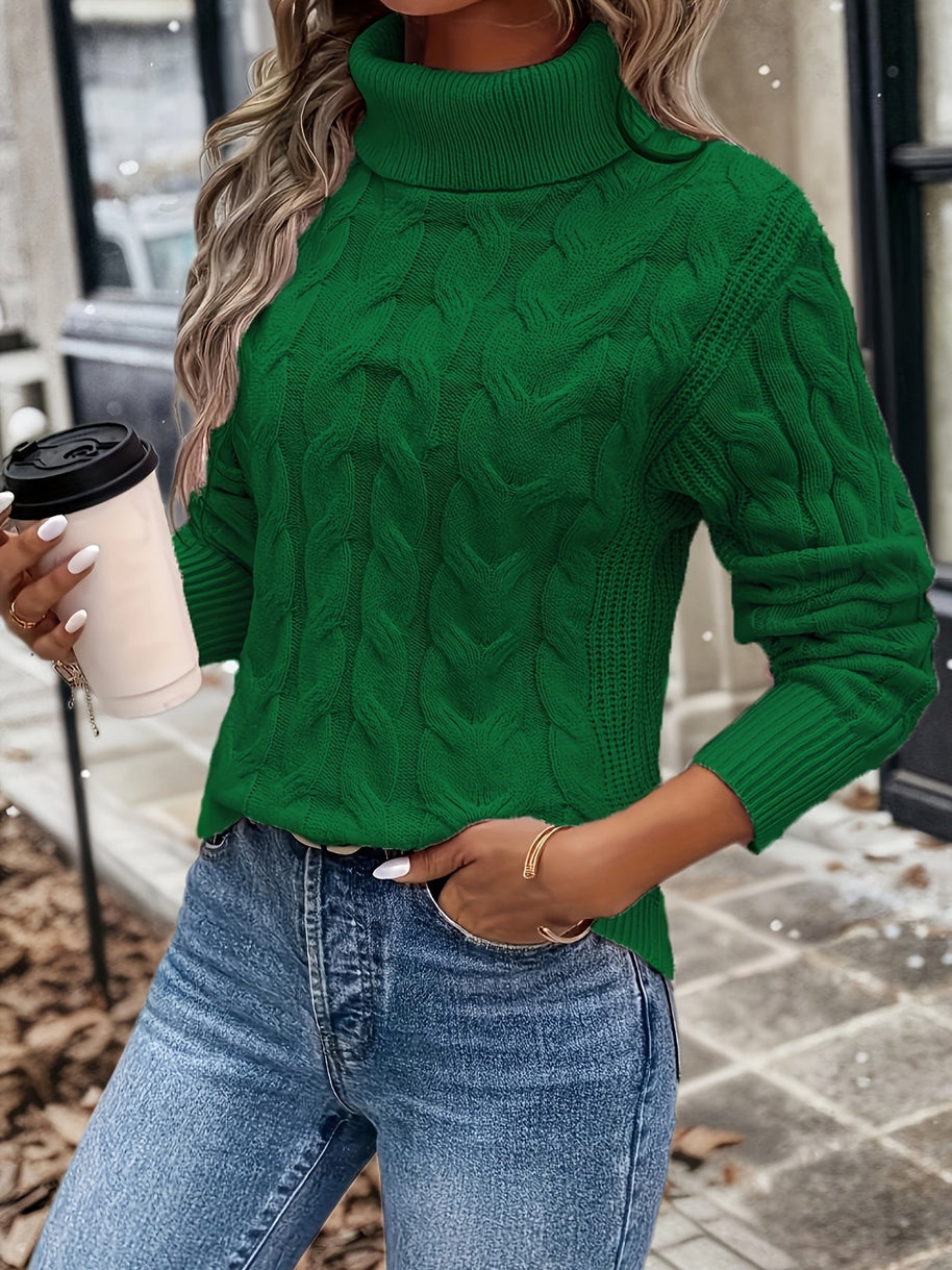 WW | Rollkragenpullover im Kabelstrick Design