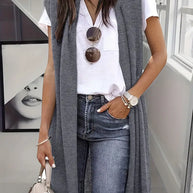 WW | Lässige Lange Strickweste Strickjacke