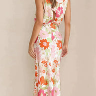 WW - Blumiges Maxikleid mit Neckholder