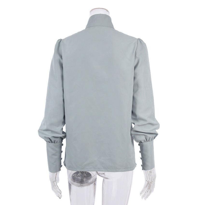 WW | Viktorianisch inspirierte Bluse mit hohem Kragen