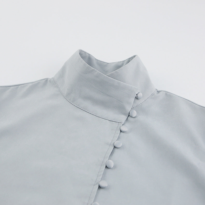 WW | Viktorianisch inspirierte Bluse mit hohem Kragen