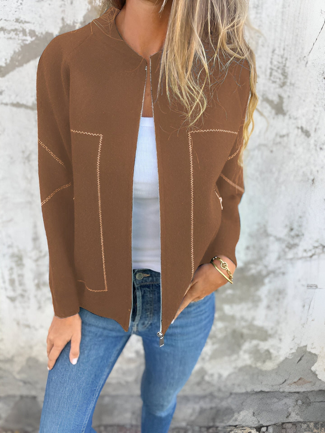W&W Mode | Damen Zip Jacke Mit Taschen