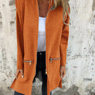 WW | Lässige Langarmjacke Mit Reißverschluss Für Damen