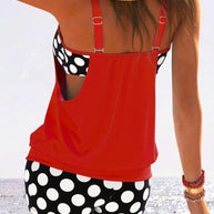 WW | Badeanzug Tanktop mit Polka Dot Boxer