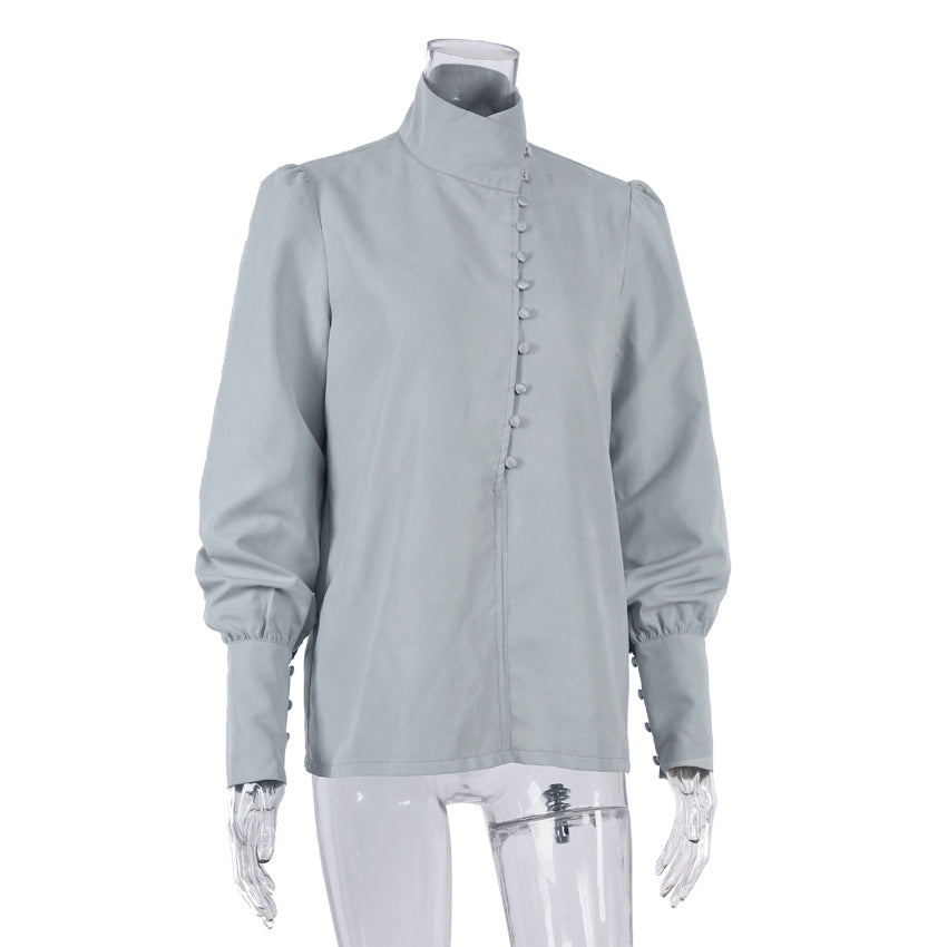 WW | Viktorianisch inspirierte Bluse mit hohem Kragen