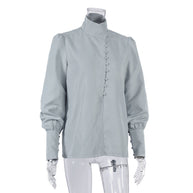WW | Viktorianisch inspirierte Bluse mit hohem Kragen