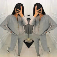 Damen Sportliches Loungewear-Set mit Reißverschluss und weitem Schnitt WW