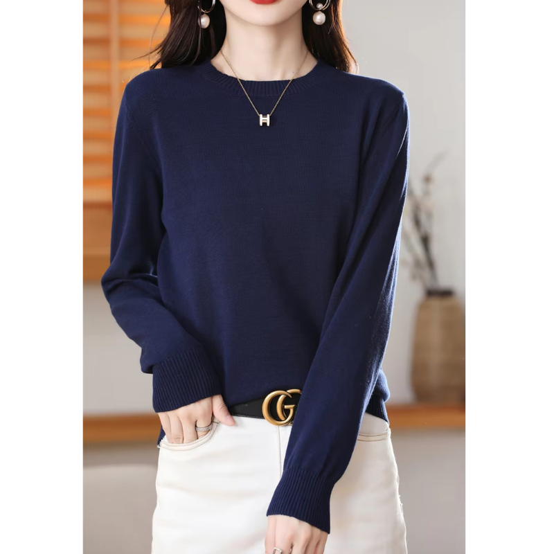 W&W Mode | Cashmere Pullover Damen Klassischer Rundhals, Weich & Atmungsaktiv