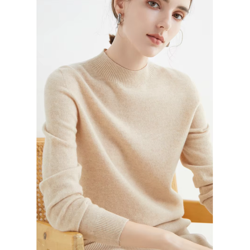 WW | Cashmere Pullover Damen Rundhals Weicher und Leichter Strickpullover