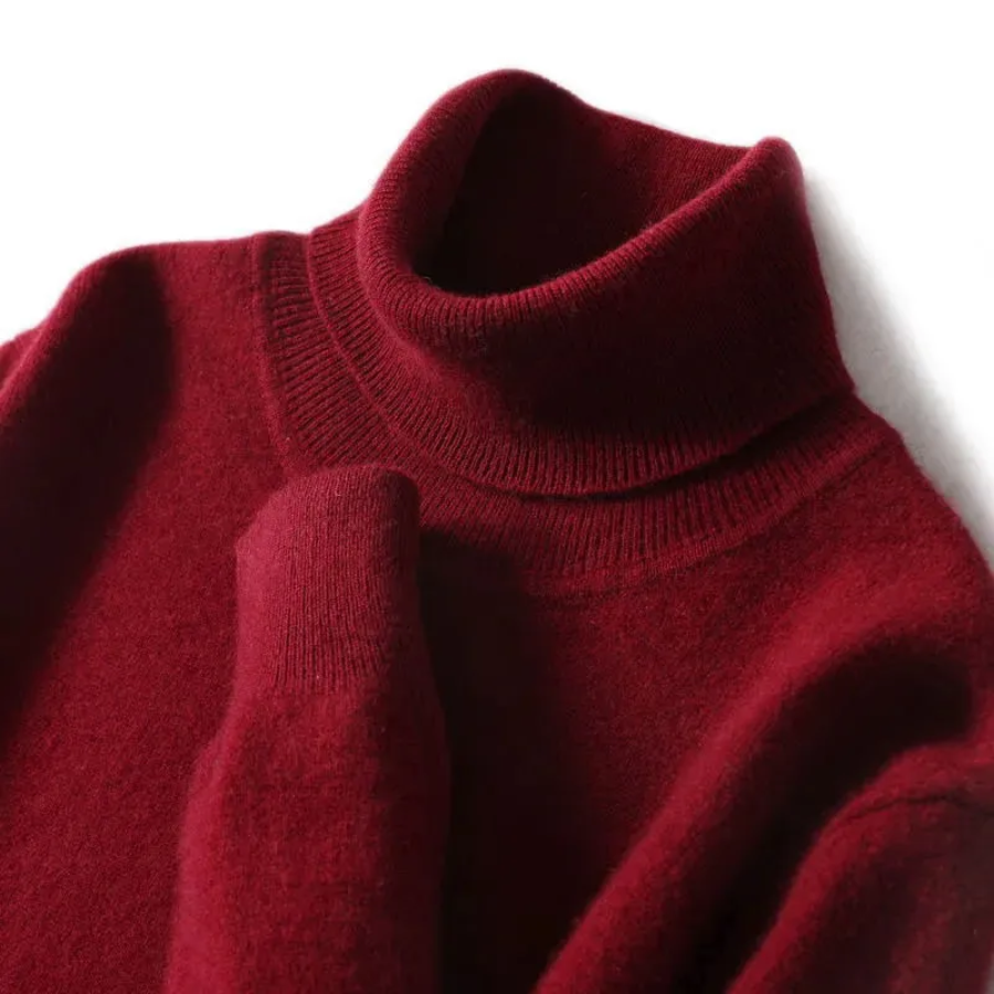 WW | Herren Wollpullover Mit Rollkragen Und Schlankem Design