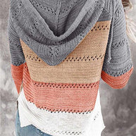 WW | Kontrastfarbige Strick Zip Leichtgewicht Hoodie