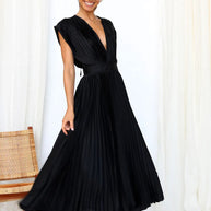 WW | Faltendes Plunge Midi Kleid