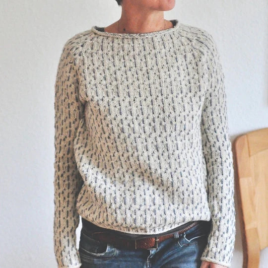W&W - Schicker grauer Pullover mit Rundhalsausschnitt