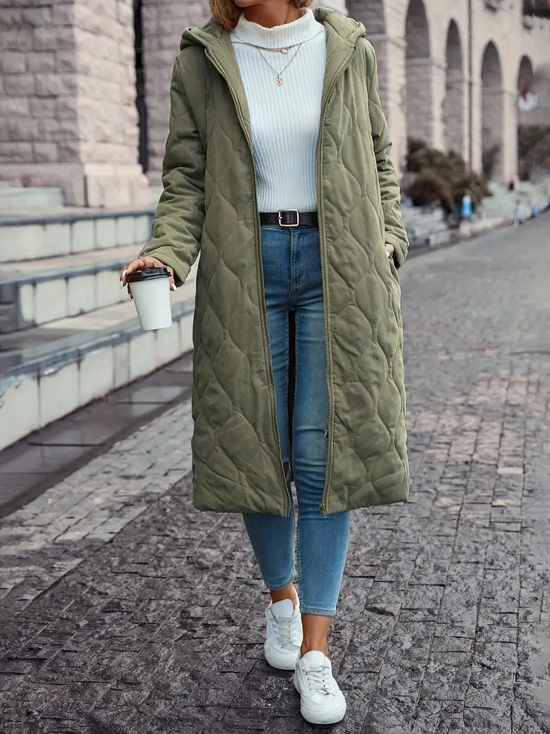 Damen Fleecejacke mit Wattierung, Futter und Kapuze für kalte Tage