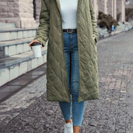 Polsterte Fleecejacke mit Kapuze