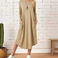 W&W - Langärmeliges lockeres Kleid