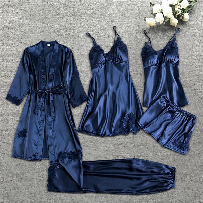 WW | Satin-Spitzen-Pyjama-Set für Damen