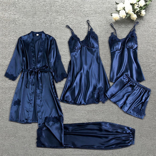 WW | Satin-Spitzen-Pyjama-Set für Damen