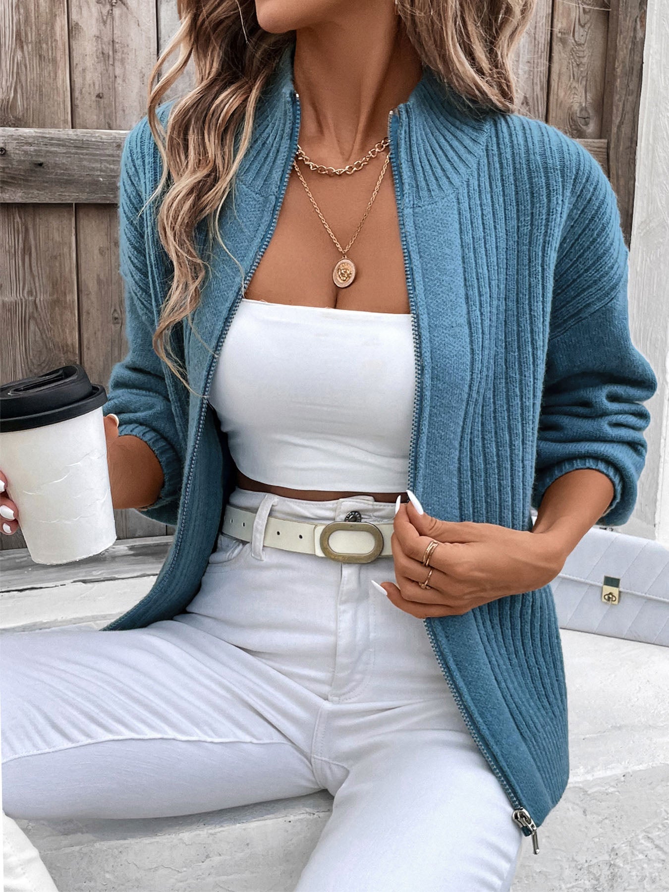 WW | Perfee Zip Up Langarm-Cardigan