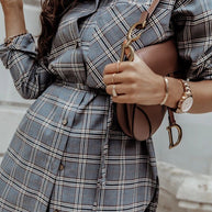 WW | Grab My Hand Karierter Button-Up Gürtel Hemd