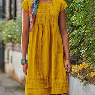 WW | Vintage und Casual Damenkleider aus Festem Leinen