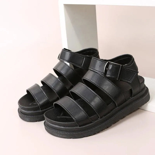 WW | Sandals with buckle and platform with open toes