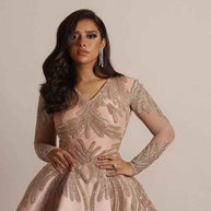 Damen Glamouröses Ballkleid mit feiner Paillettenverzierung und langem Schnitt WW