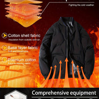 WW | Baseballkragen Reißverschluss Solides Fleece Mit Taschen Winterjacke Für Herren - Perfekt für Outdoor-Aktivitäten