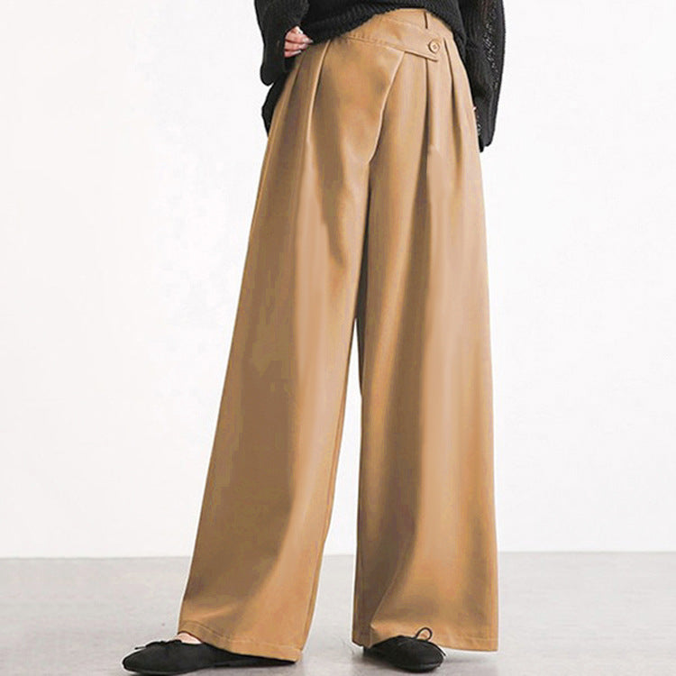 Damen Hochtaillierte weite Hose mit eleganter Faltenteilung WW