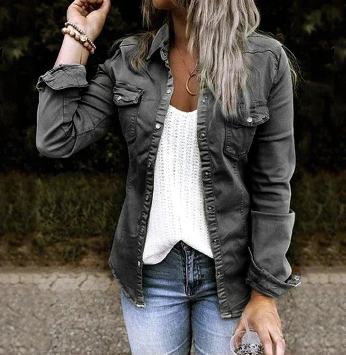 Halblange Damenjacke im eleganten Stil