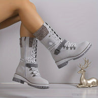 W&W - Elegante Gestrickte Thermo-Stiefel