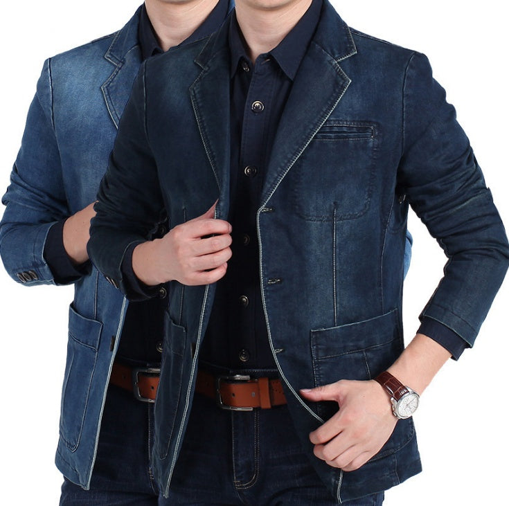 WW | Herren Denim Baumwolle Blazerjacke