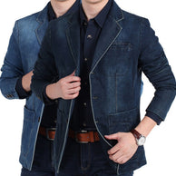WW | Herren Denim Baumwolle Blazerjacke