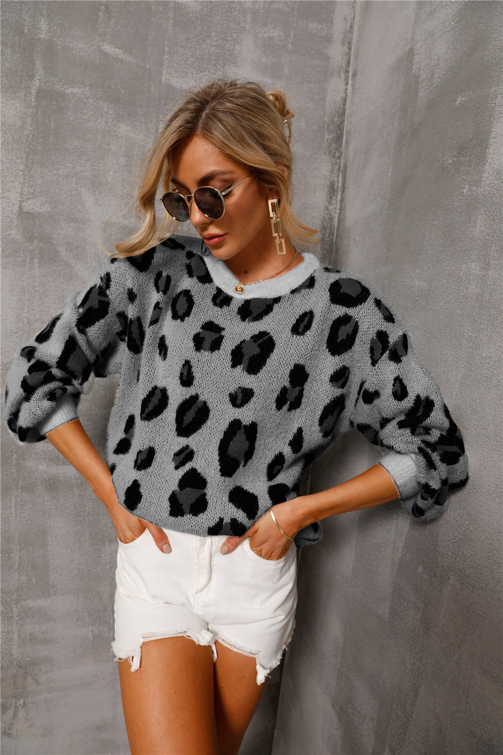 WW Große Größe Leopard Pullover