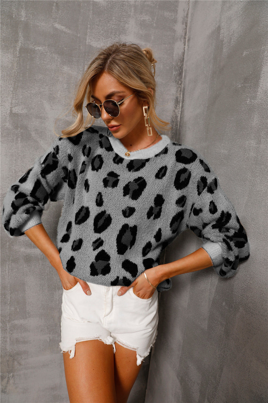 WW Große Größe Leopard Pullover