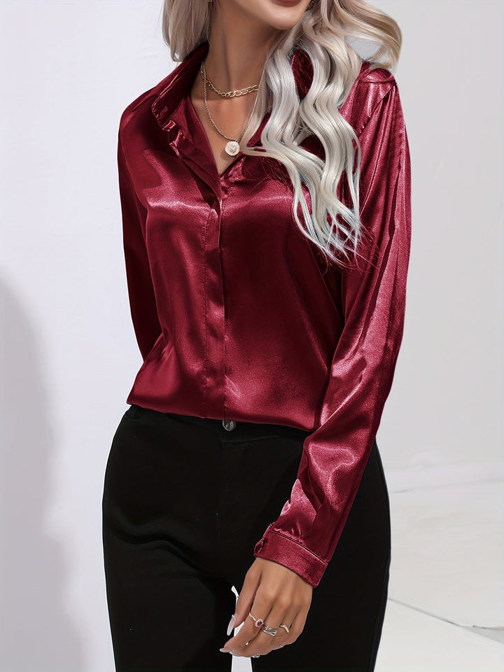 W&W Mode | Schicke Herbst Elegante Satin Bluse für Frauen