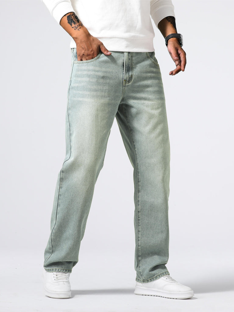 WW | Lässige Lockere Denim Jeans Mit Geradem Bein
