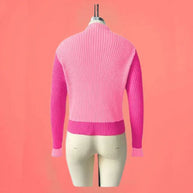 WW | Gerippter Strickpullover mit Herz-Intarsien