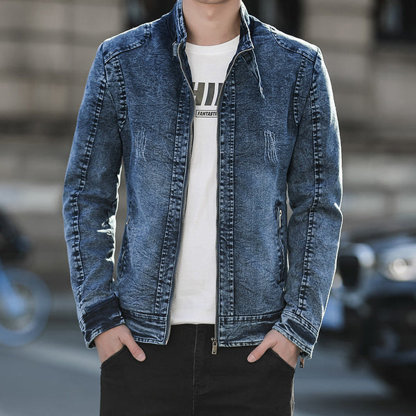 WW | Lässige Baumwoll Jeansjacke Für Herren