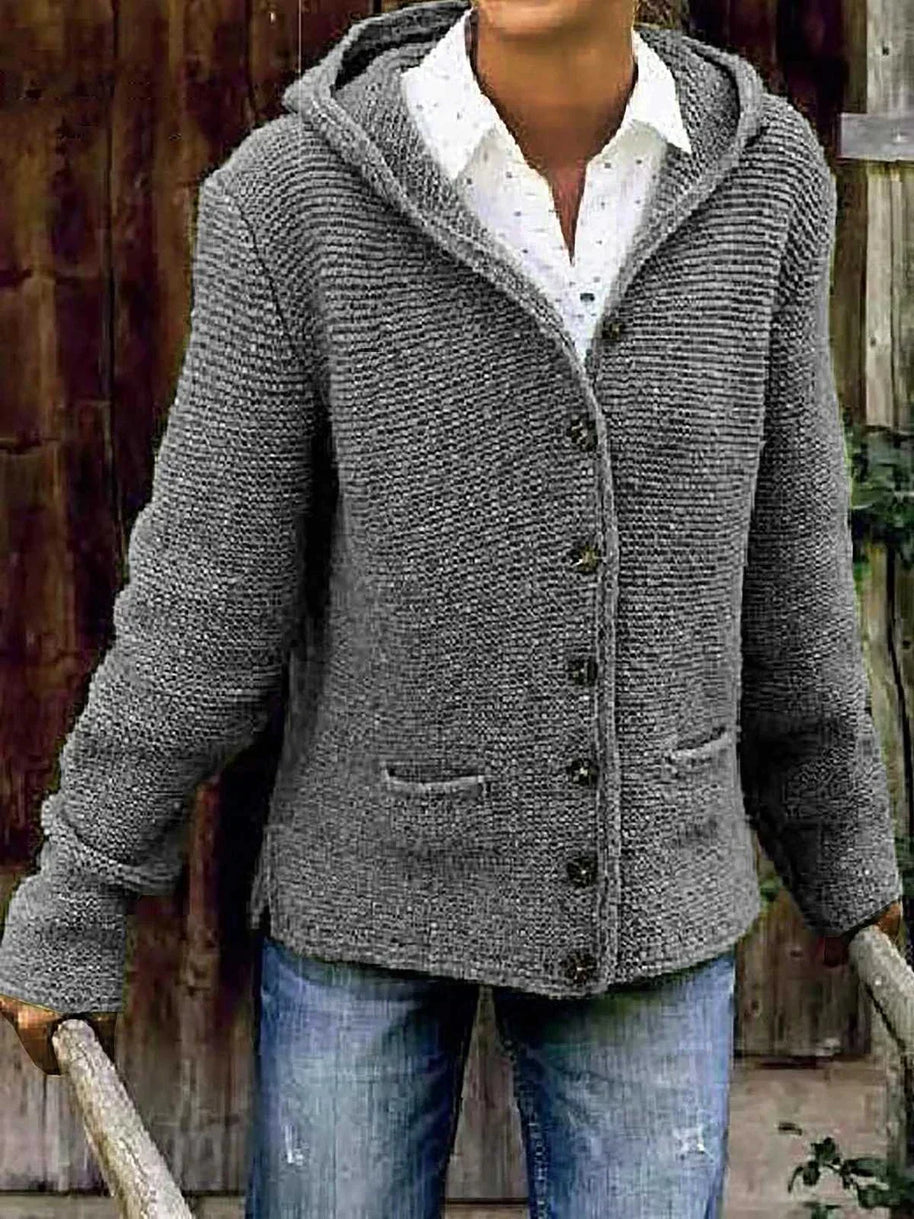 WW | Stilvolles Strickjacke mit Kapuze