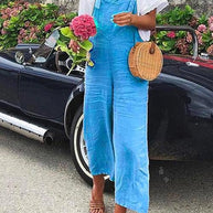 WW | Rosiedress Gerade Beine Baumwolle Leinen Urlaub Overalls