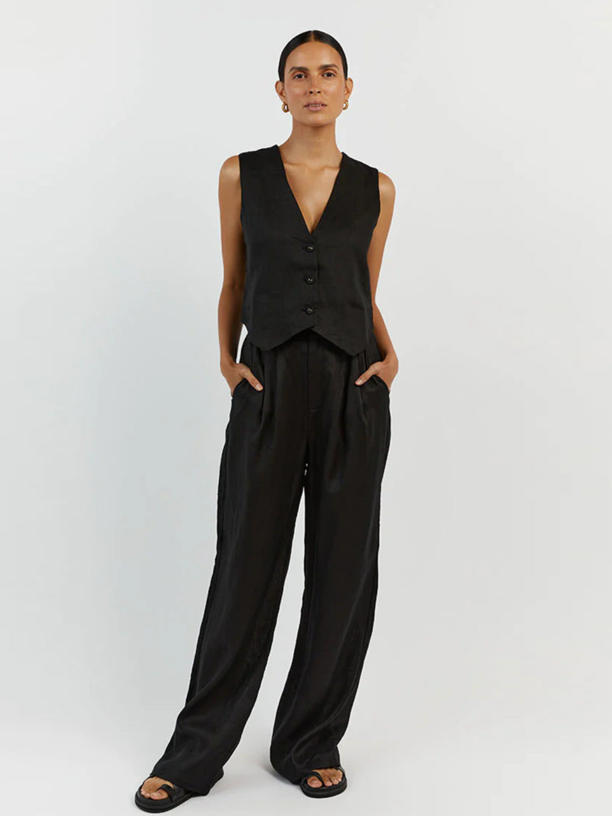WW | Stil Leinen Weste & Hose Set