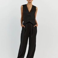 WW | Stil Leinen Weste & Hose Set