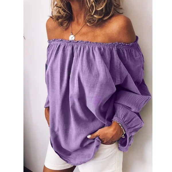 W&W Mode | Off Shoulder Bluse Mit Eleganten Ballonärmeln