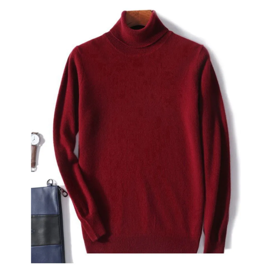 WW | Herren Wollpullover Mit Rollkragen Und Schlankem Design