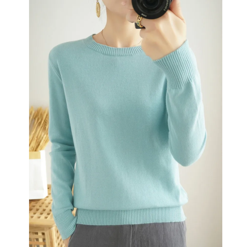 WW | Cashmere Pullover Damen Klassischer Rundhals, Weich & Atmungsaktiv