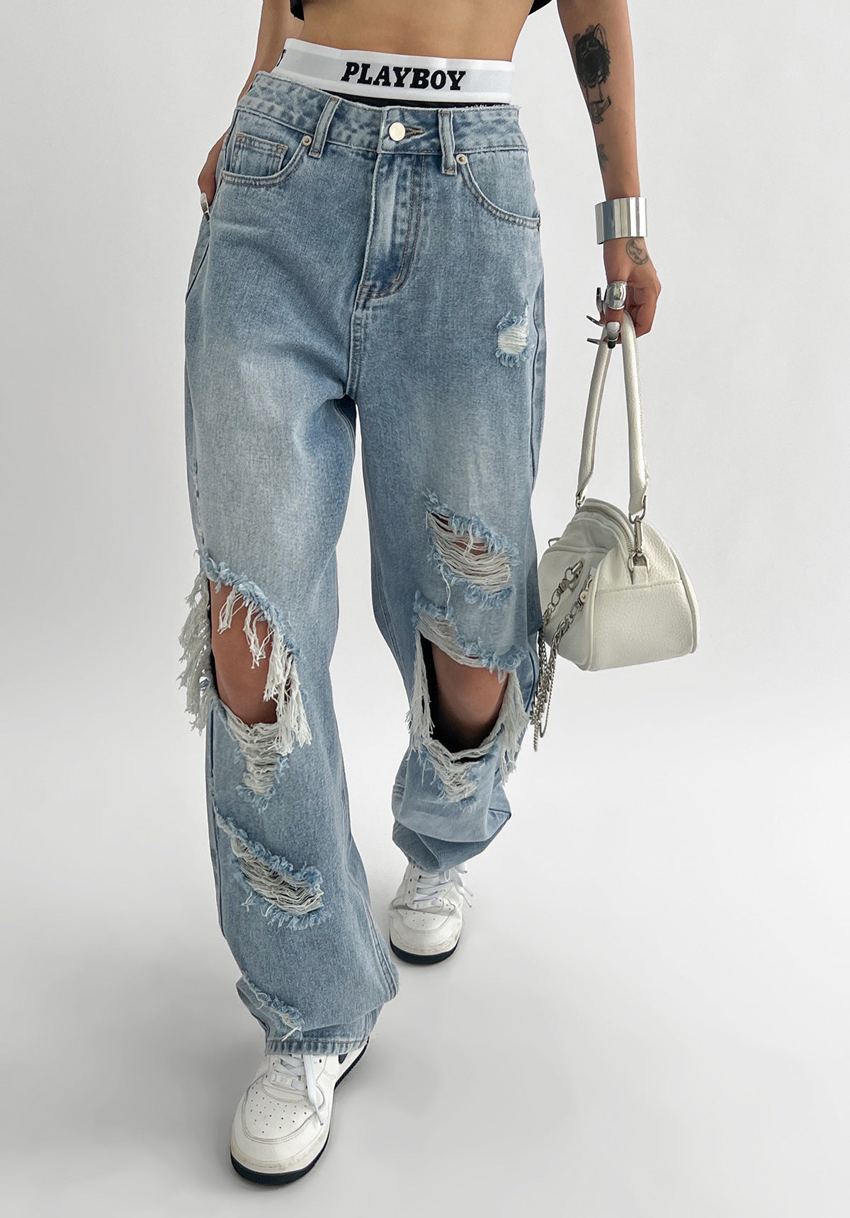 WW Damenjeans mit zerrissenen