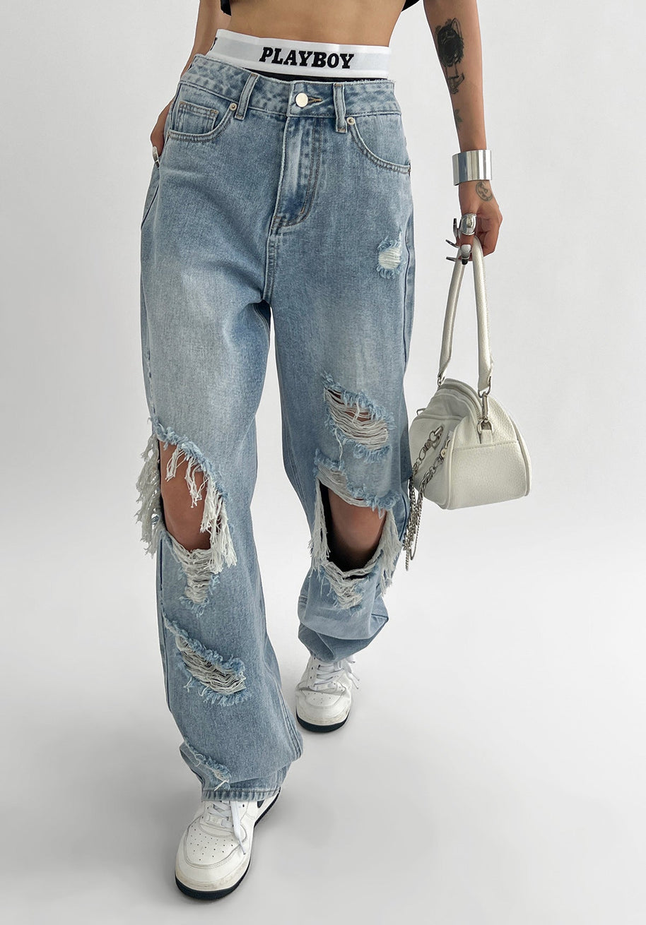WW Damenjeans mit zerrissenen